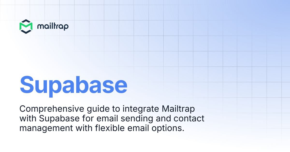 Supabase | Guides | Mailtrap Help Center